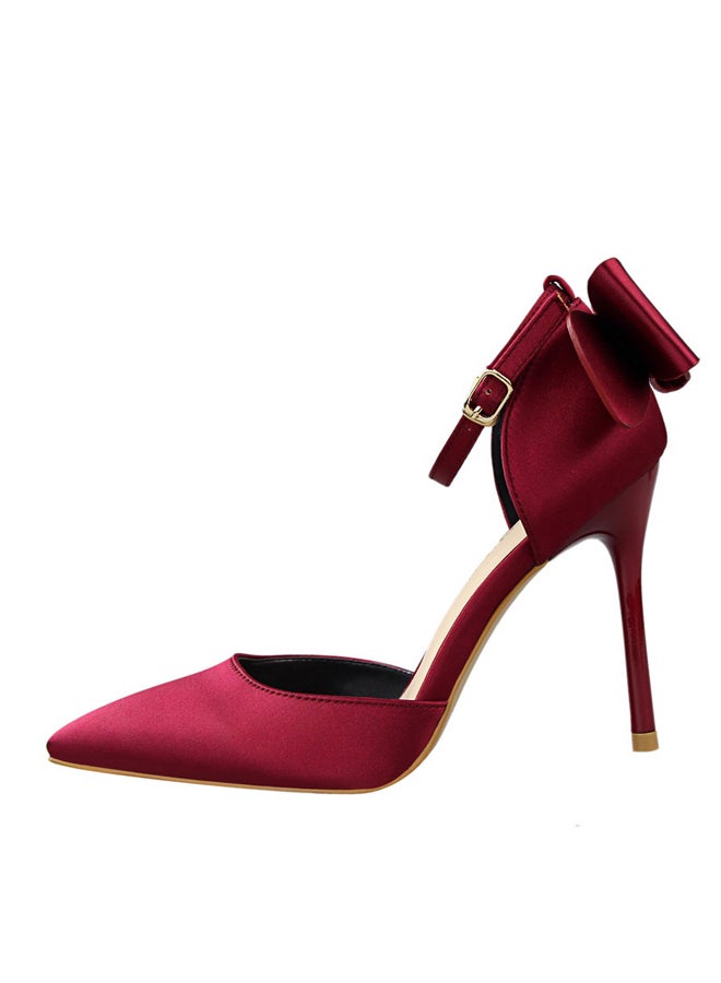 بيج تري Sweet Women Shoes Stiletto Heels High Hels Shallow Cut Pointed Shoes Satin Bow line High Heel Sandals 10cm - Image 1