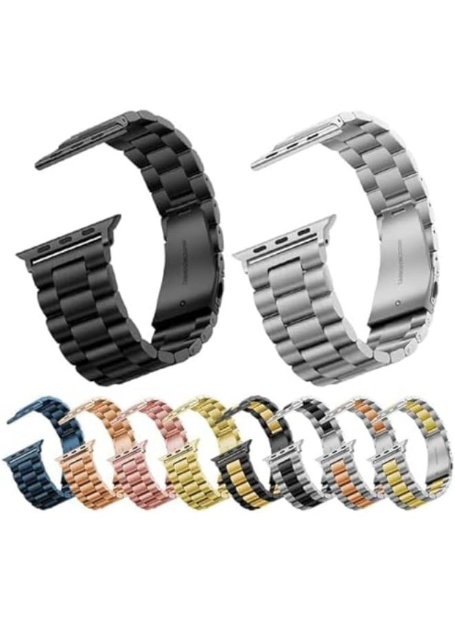 Compatible for Apple Watch Band 49mm 45mm 44mm 42mm 41mm 40mm 38mm,Stainless Steel Strap Metal Wrist Watch Band for iWatch Series Ultra 8/7/6/5/4/3/2/1 - Image 3