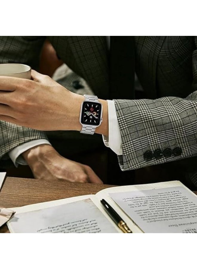 Compatible for Apple Watch Band 49mm 45mm 44mm 42mm 41mm 40mm 38mm,Stainless Steel Strap Metal Wrist Watch Band for iWatch Series Ultra 8/7/6/5/4/3/2/1 - Image 5