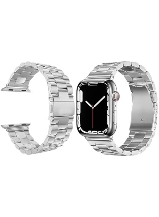 Compatible for Apple Watch Band 49mm 45mm 44mm 42mm 41mm 40mm 38mm,Stainless Steel Strap Metal Wrist Watch Band for iWatch Series Ultra 8/7/6/5/4/3/2/1 - Image 2