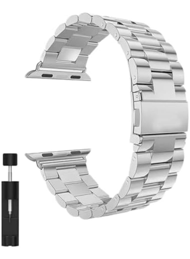 Compatible for Apple Watch Band 49mm 45mm 44mm 42mm 41mm 40mm 38mm,Stainless Steel Strap Metal Wrist Watch Band for iWatch Series Ultra 8/7/6/5/4/3/2/1 - Image 1