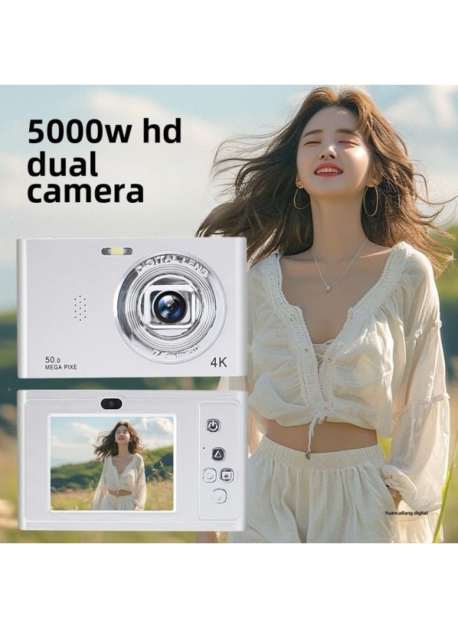Generic - Ccd Digital Camera Hd Camera Student Small Hd Travel Entry Campus Retro Travel Card Machine-Body Color:Space Silver  - Function - Image 1