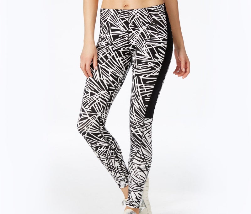 Nike Leg,A,See Palm Print Leggings, Black and White
