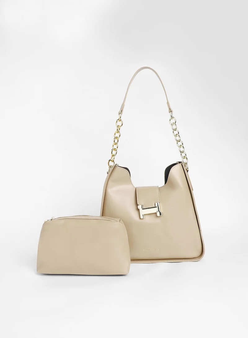 Haute Sauce Women's The Monogram Shoulder Bag - Ivory White