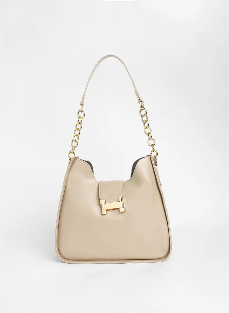 Haute Sauce Women's The Monogram Shoulder Bag - Ivory White