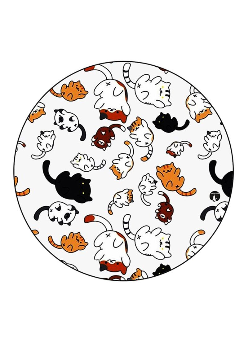Cats Printed Mouse Pad Round  Multicolour