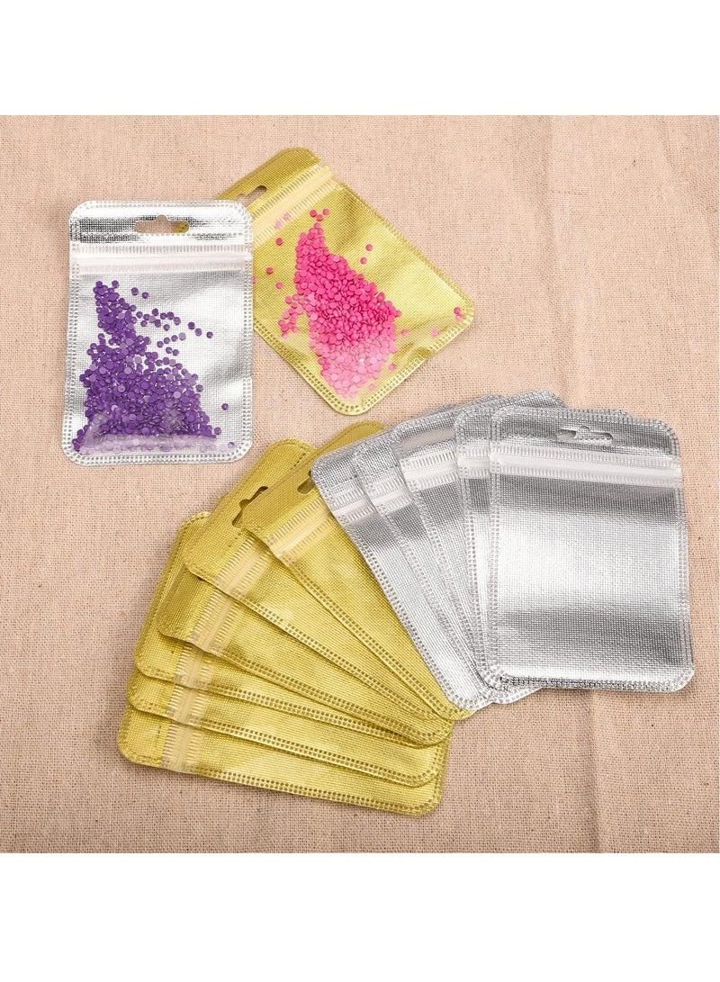 كاست ويف 100 PCS Mylar Bags, Holographic Bags, Baggies,   Small Plastic Bags, Resealable Sweet Pouches, Wax Melt Bags, Sample Bags for Lipgloss, Jewelry, Eyelash - Image 3