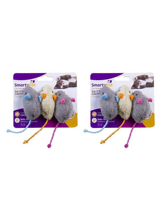 SmartyKat SmartyKat Skitter Critters Cat Toy Catnip Mice, 6-Pack  - Image 1