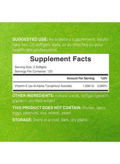 DEAL SUPPLEMENT Vitamin E Supplements, 1,000 Iu Per Serving, 240 Softgels  - Image 2