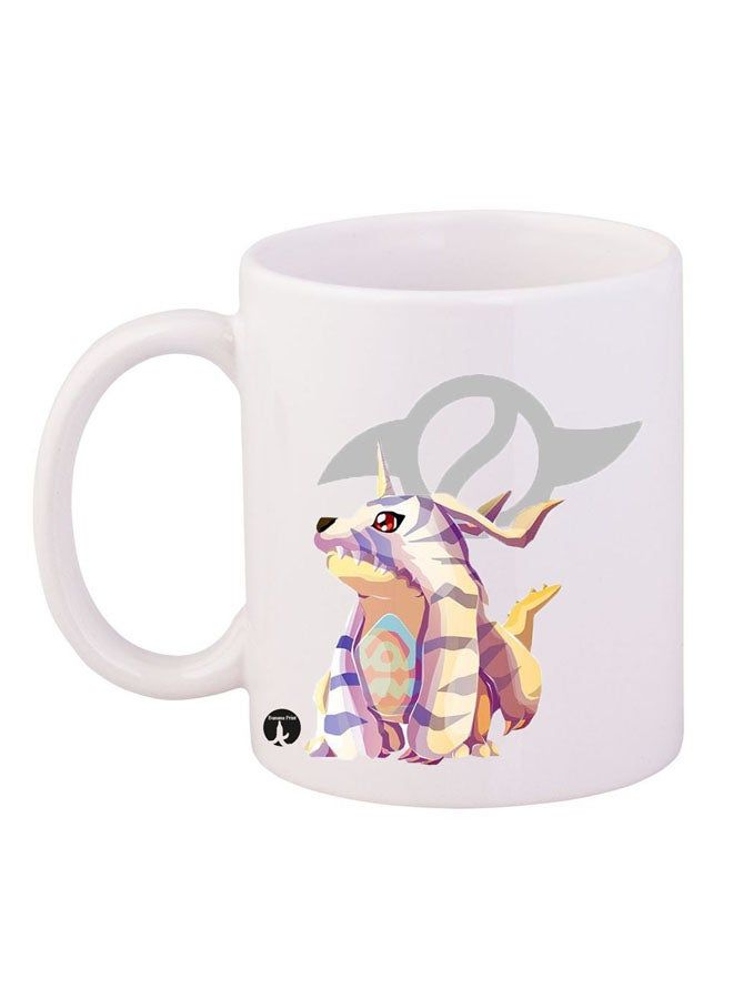RKN Anime Digimon Mug White/Yellow/Brown 12ounce - Image 1
