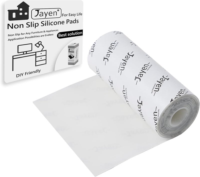 Jayen Non Slip Self Adhesive Silicone Cuttable Furniture Pads - 5x40 inch Anti-Sliding Rubber Floor Protectors for Any Furniture and Appliances - Image 1