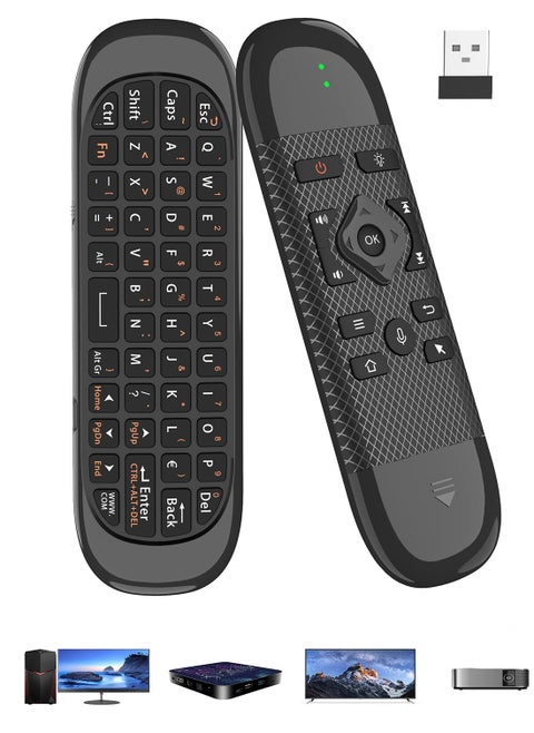 Air Mouse Remote with Backlight Keyboard [Voice Input] [Fit for Nvidia Shield, PC, Smart TV, Laptop, Android TV Box, Projector, HTPC] [Mouse/Keyboard/Remote 3-in-1] 2.4G Wireless, Rechargeable