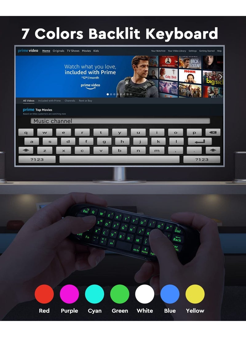SYOSI - Air Mouse Remote with Backlight Keyboard [Voice Input] [Fit for Nvidia Shield, PC, Smart TV, Laptop, Android TV Box, Projector, HTPC] [Mouse/Keyboard/Remote 3-in-1] 2.4G Wireless, Rechargeable - Image 1