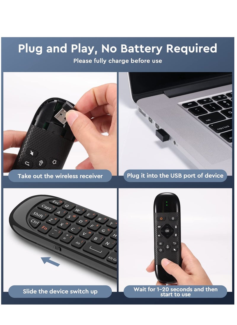 SYOSI - Air Mouse Remote with Backlight Keyboard [Voice Input] [Fit for Nvidia Shield, PC, Smart TV, Laptop, Android TV Box, Projector, HTPC] [Mouse/Keyboard/Remote 3-in-1] 2.4G Wireless, Rechargeable - Image 1