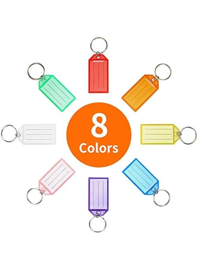 Cuttte 16 Pack Plastic Key Tags, Key Labels with Ring and Label Window, 8 Colors - Image 2