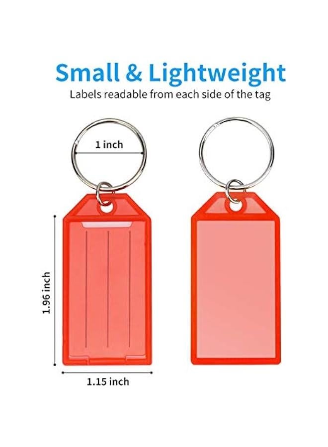 Cuttte 16 Pack Plastic Key Tags, Key Labels with Ring and Label Window, 8 Colors - Image 3