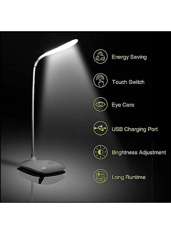 ويداسي مصباح مكتب LED قابل لإعادة الشحن WD-6039 | تعتيم باللمس بثلاث مستويات | مصباح دراسة مرن بمنفذ USB | شحن USB | مصباح LED ناعم للعناية بالعينين للقراءة والعمل - Image 5