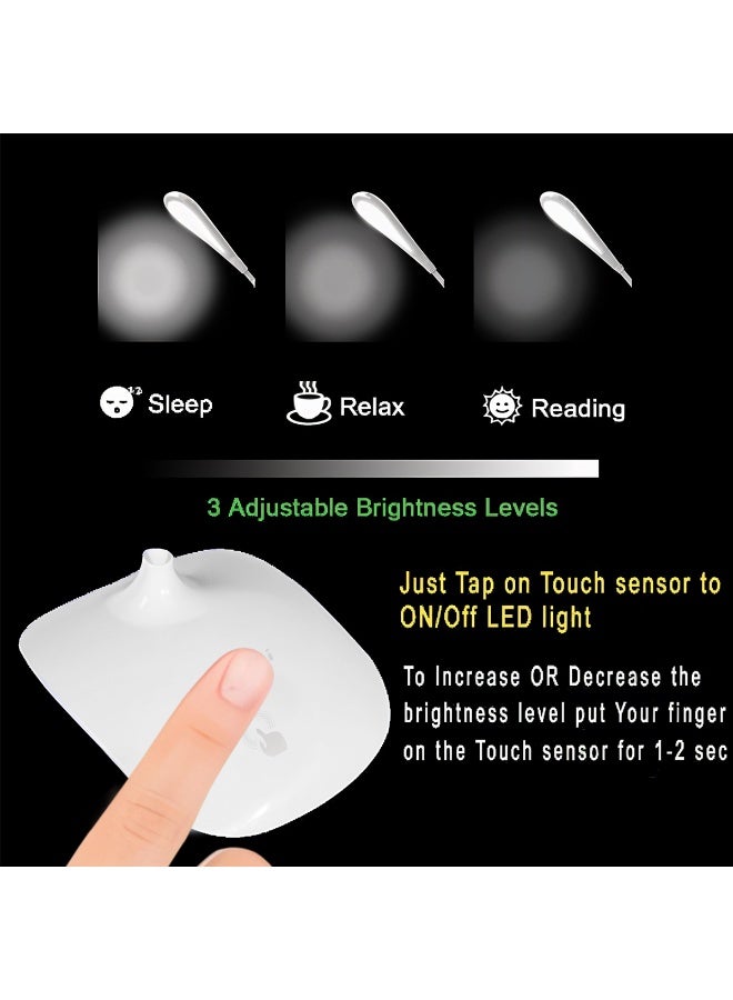 ويداسي مصباح مكتب LED قابل لإعادة الشحن WD-6039 | تعتيم باللمس بثلاث مستويات | مصباح دراسة مرن بمنفذ USB | شحن USB | مصباح LED ناعم للعناية بالعينين للقراءة والعمل - Image 4