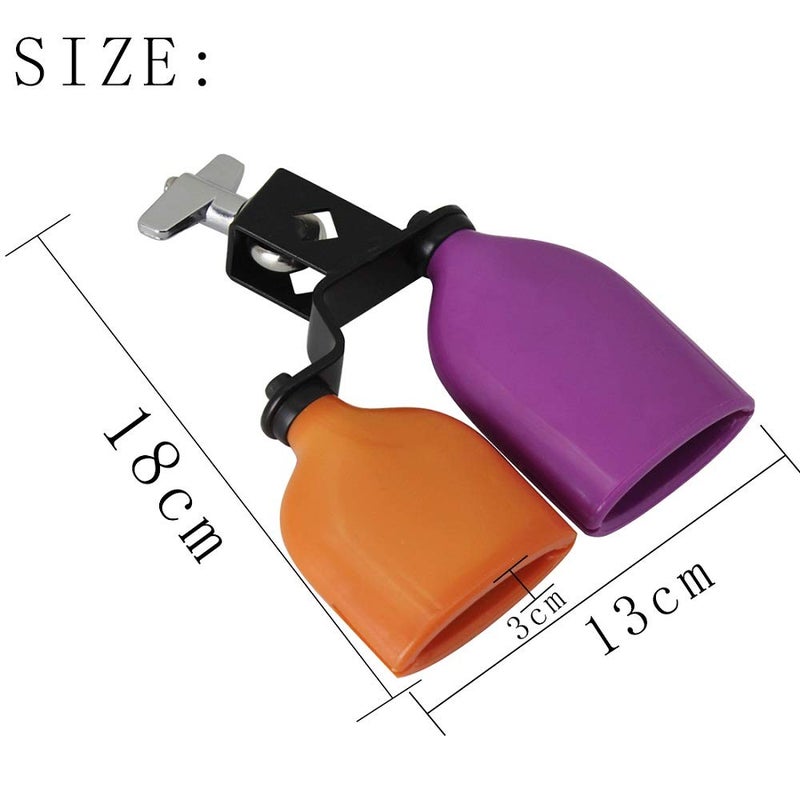 Mowind Bicolor Cowbell for Drum Set High and Low Tones Double Mounted Bell Kit Percussion Instruments Medium Size - Image 4