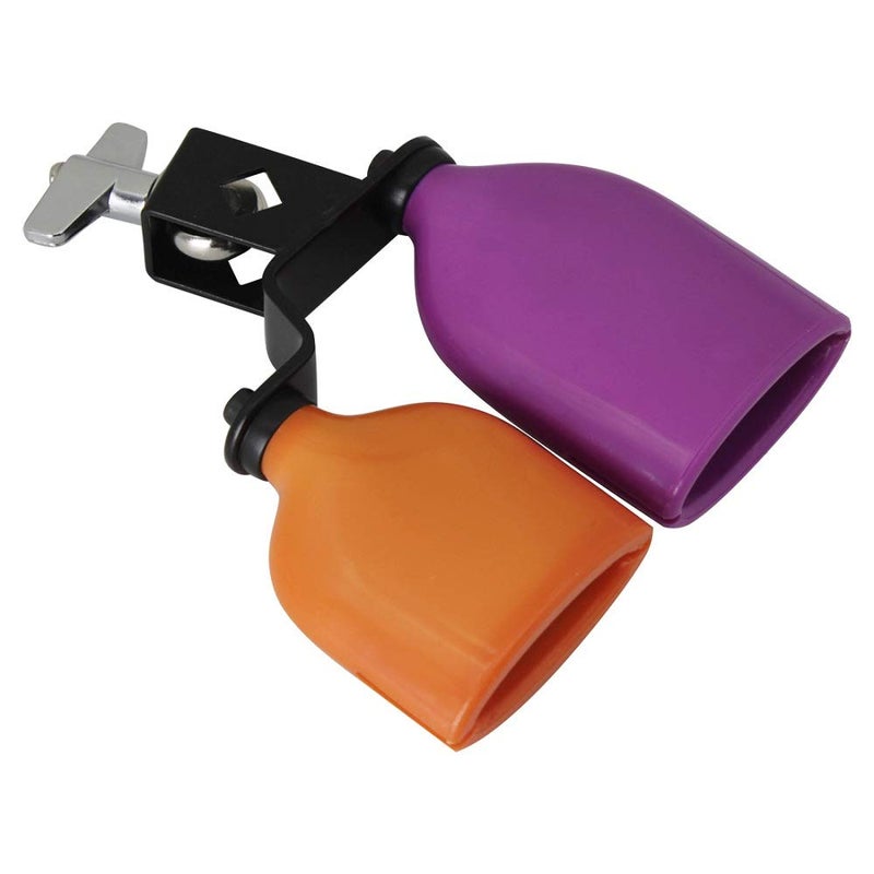 Mowind Bicolor Cowbell for Drum Set High and Low Tones Double Mounted Bell Kit Percussion Instruments Medium Size - Image 1