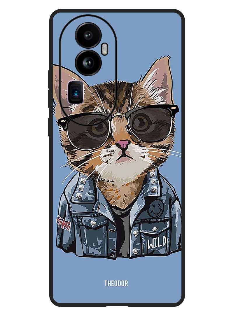Theodor Protective Case Anti Scratch Shock Proof Bumper Cover For Oppo Reno 10 Pro Plus Swag Cat - Image 1