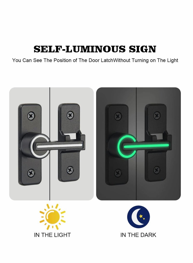 180 Degree Right Angle Door Lock Heavy Duty Flip Latch Bolt Lock for Doors and Windows Push,Pull Lock Rod Barn Door Lock Luminous Finish - Image 4
