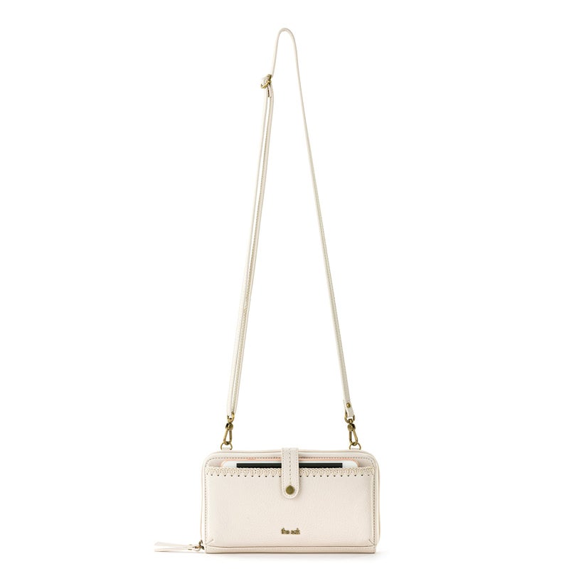 The Sak Iris Smartphone Crossbody Purse - Women's Cellphone Bag & Wallet For Everyday - Convertible Wristlet With Zipper in Stone/Leather - Image 5