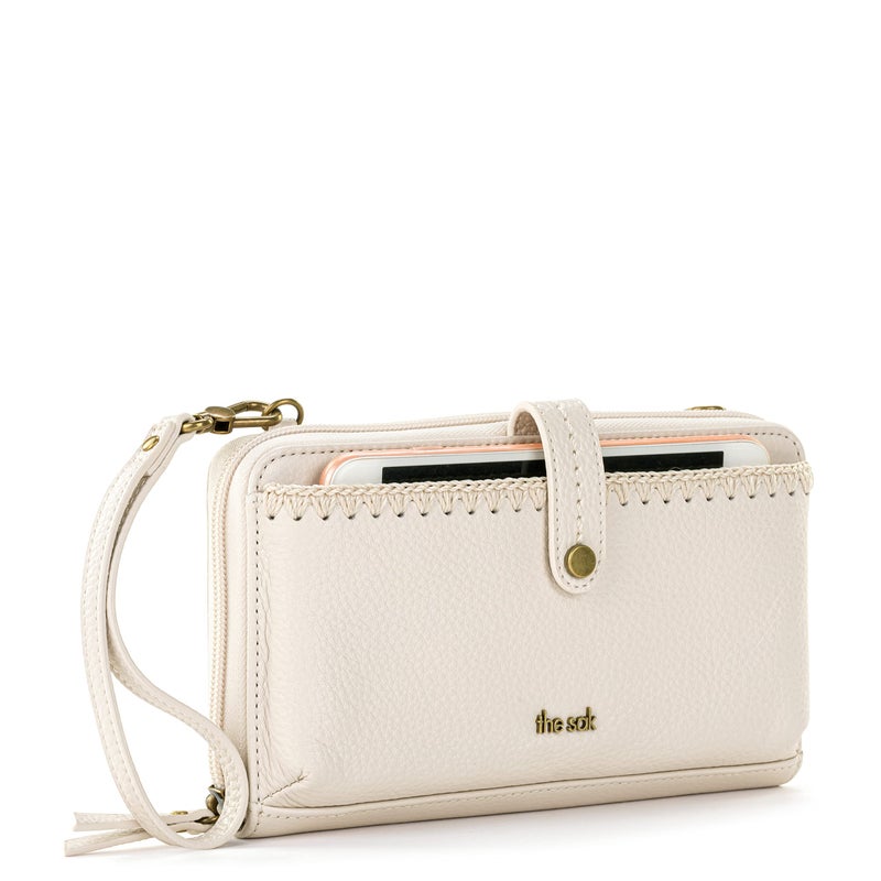 The Sak Iris Smartphone Crossbody Purse - Women's Cellphone Bag & Wallet For Everyday - Convertible Wristlet With Zipper in Stone/Leather - Image 2