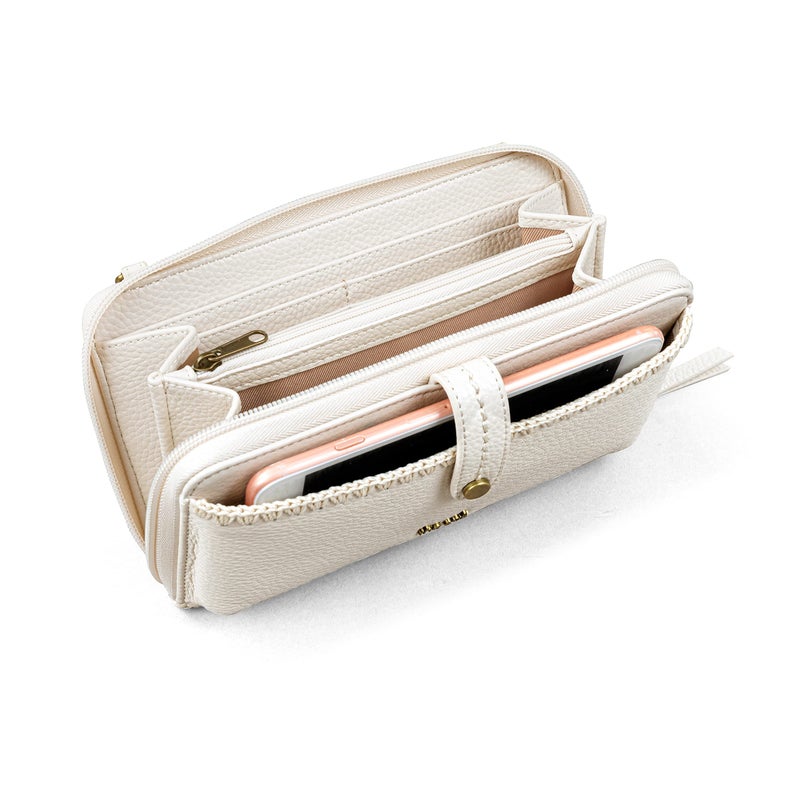 The Sak Iris Smartphone Crossbody Purse - Women's Cellphone Bag & Wallet For Everyday - Convertible Wristlet With Zipper in Stone/Leather - Image 3