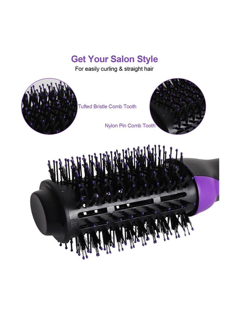 One Step Hair Dryer and Volumizer Brush for Women, 3-in-1 Hot Air Brush for Blow Drying, Straightening and Curling, 1100W, 3 Heat Settings – Black Purple - Image 3