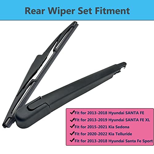 DAZOM Rear Windshield Wiper Arm Blade Set Replacement for Hyundai Santa Fe Fe Sport Fe XL 20132018 Kia Sedona 20152021 Kia Telluride 20202022 Rear Windshield Wiper Arm Blade Set 98811B8000 - Image 3