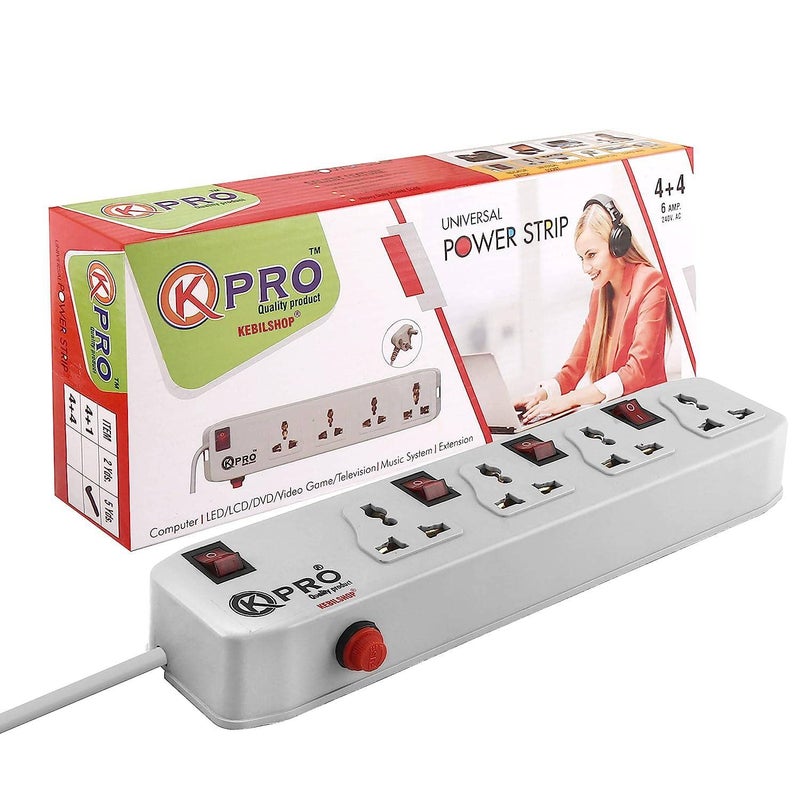 KPro 4 Socket 4 Switch 44 Extension Board with 5 MTR Cable  - Image 1