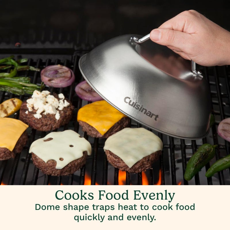 Cuisinart 9â€ Stainless Steel Melting Dome, Griddle Accessories for Flat Top Cooking, Basting Cover for Enhanced Flavor and Steaming Vegetables, Perfect for Indoor and Outdoor Cooking - Image 3