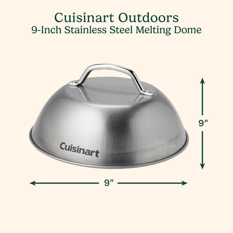 Cuisinart 9â€ Stainless Steel Melting Dome, Griddle Accessories for Flat Top Cooking, Basting Cover for Enhanced Flavor and Steaming Vegetables, Perfect for Indoor and Outdoor Cooking - Image 2