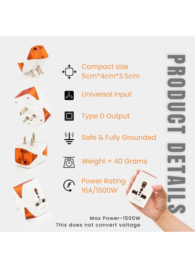 HI PLASST PINS N PLUGS HI PLASST 6A to 16A Converter Plug Universal 6 amp to 16 amp Converter Multi Plug for 16amp Products  - Image 3