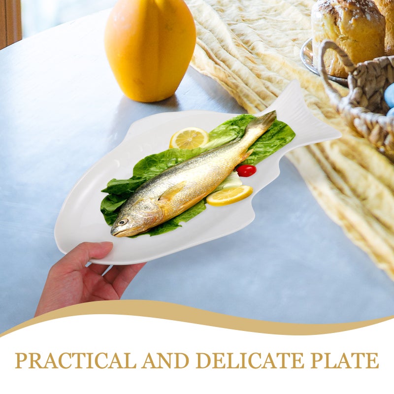 Ceramic Fish Plate Unique Design Fish Serving Platter Dish Steaming Fish Tray Assorted style - Image 4