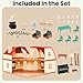 OLEOCA Family Grand Doll House LightUp 2Story Cozy Cabin with Furniture Bunny Figure Complete Dollhouse Playset for Creative Pretend Play Gift for Kids Ages 3 - Image 4