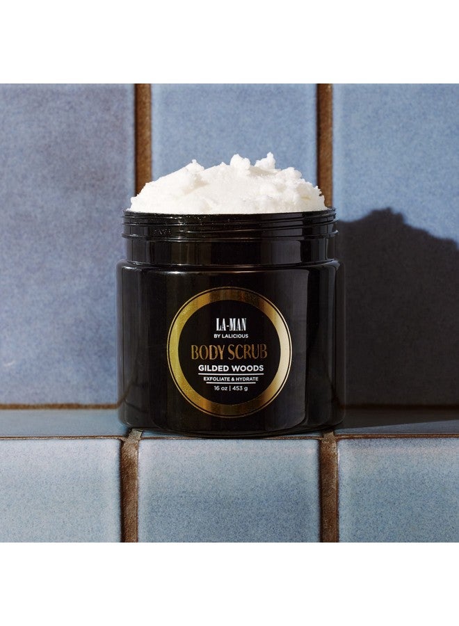 LALICIOUS Gilded Woods La-Man Body Scrub - Exfoliating Sugar Scrub For Men - Body Exfoliator Scrub For Dead Skin & Optimal Hydration - Pure Cane Sugar + Coconut Body Scrub 16Oz - Image 1