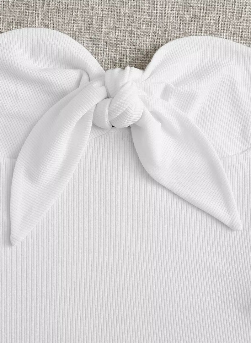 Ribbed Knotted Tube High-Leg Bodysuit - Image 4