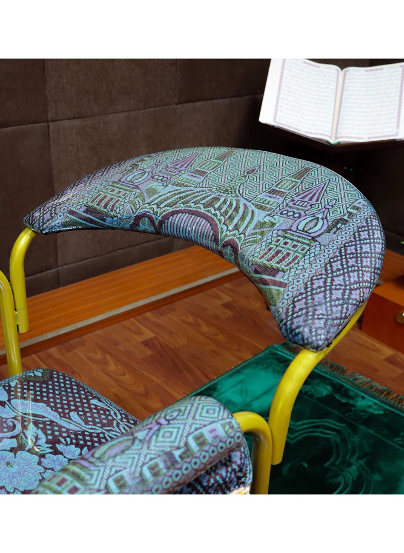 SUNDUS Prayer Chair is Foldable and Storageable and Equipped with a Table for Reading the Quran