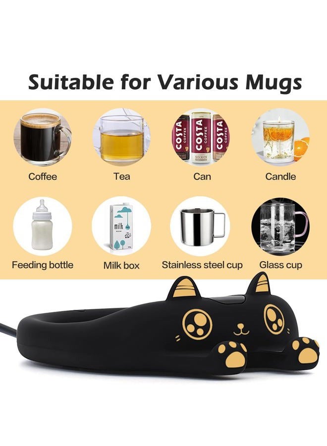 PUSEE Coffee Mug Warmer & Cute Cat Mug Set, Coffee Cup Warmer for Desk with Auto Shut Off, Beverage Warmer with 3 Temp Settings, Candle Warmer Coffee Warmer with Mug Set for Christmas & Birthday Gifts - Image 2
