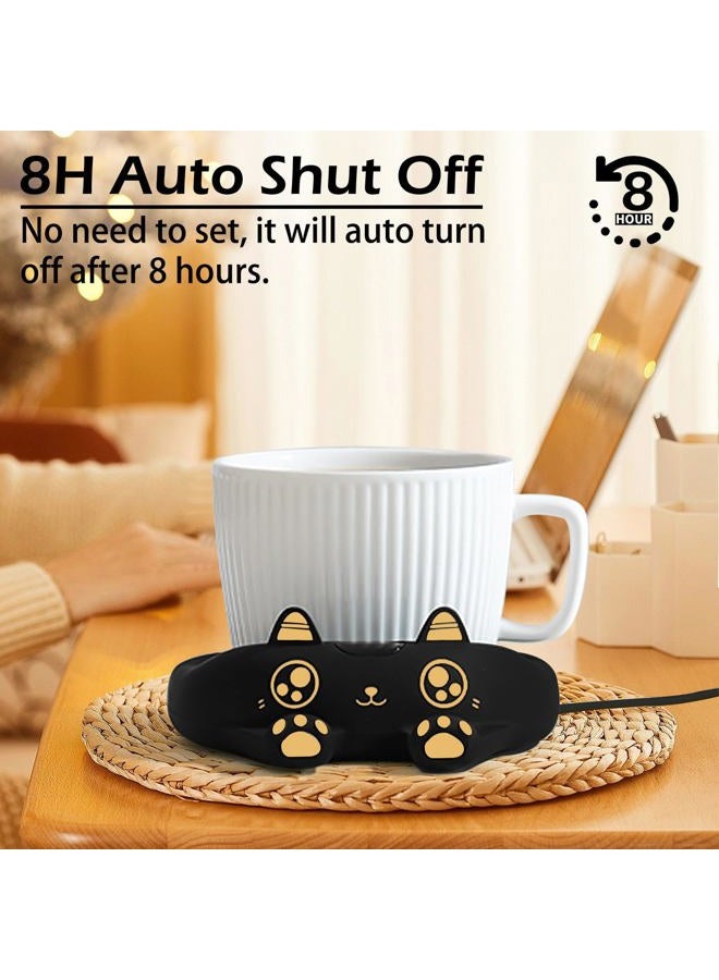 PUSEE Coffee Mug Warmer & Cute Cat Mug Set, Coffee Cup Warmer for Desk with Auto Shut Off, Beverage Warmer with 3 Temp Settings, Candle Warmer Coffee Warmer with Mug Set for Christmas & Birthday Gifts - Image 5
