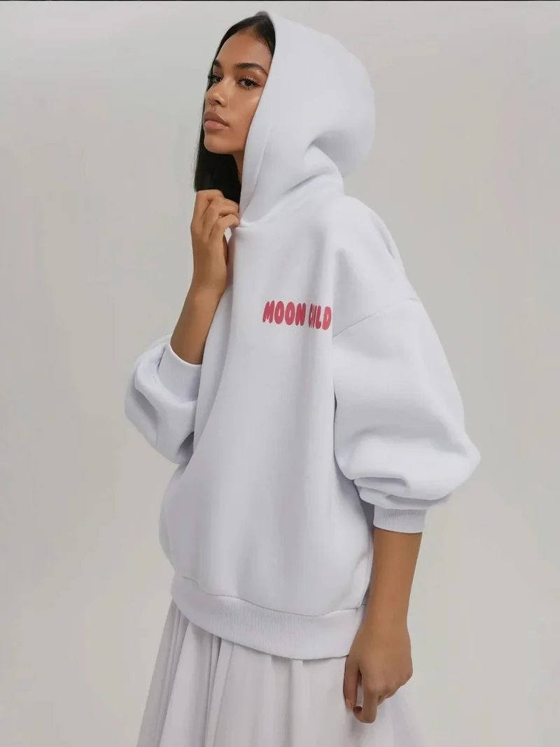 HICCUP Oversized Printed Hooded Sweatshirt
