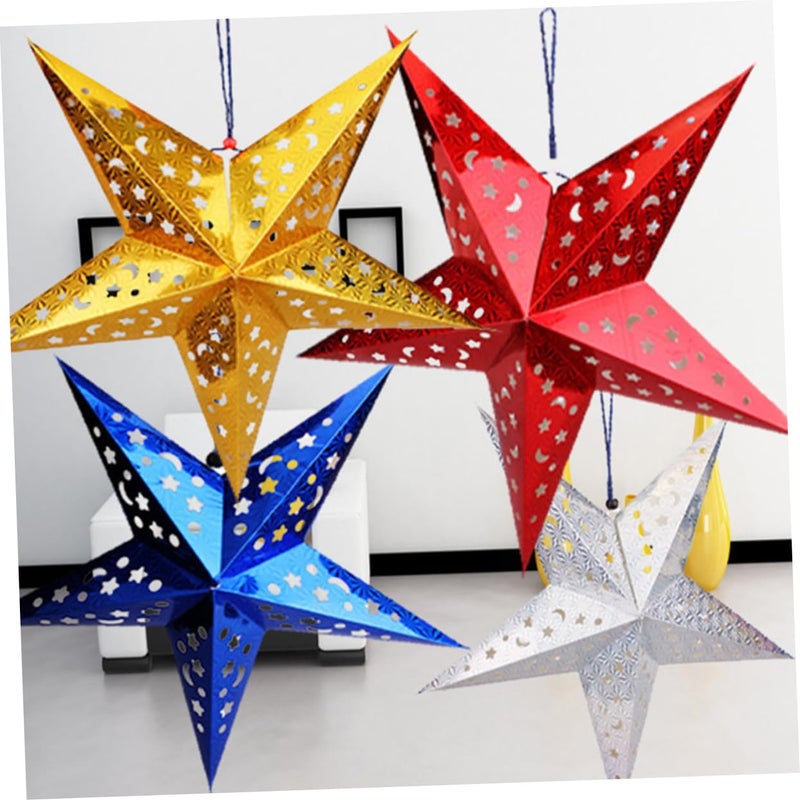 Silver Star Lampshade 8pcs Hanging Ceiling Decor For Party Wedding Birthday - Image 4