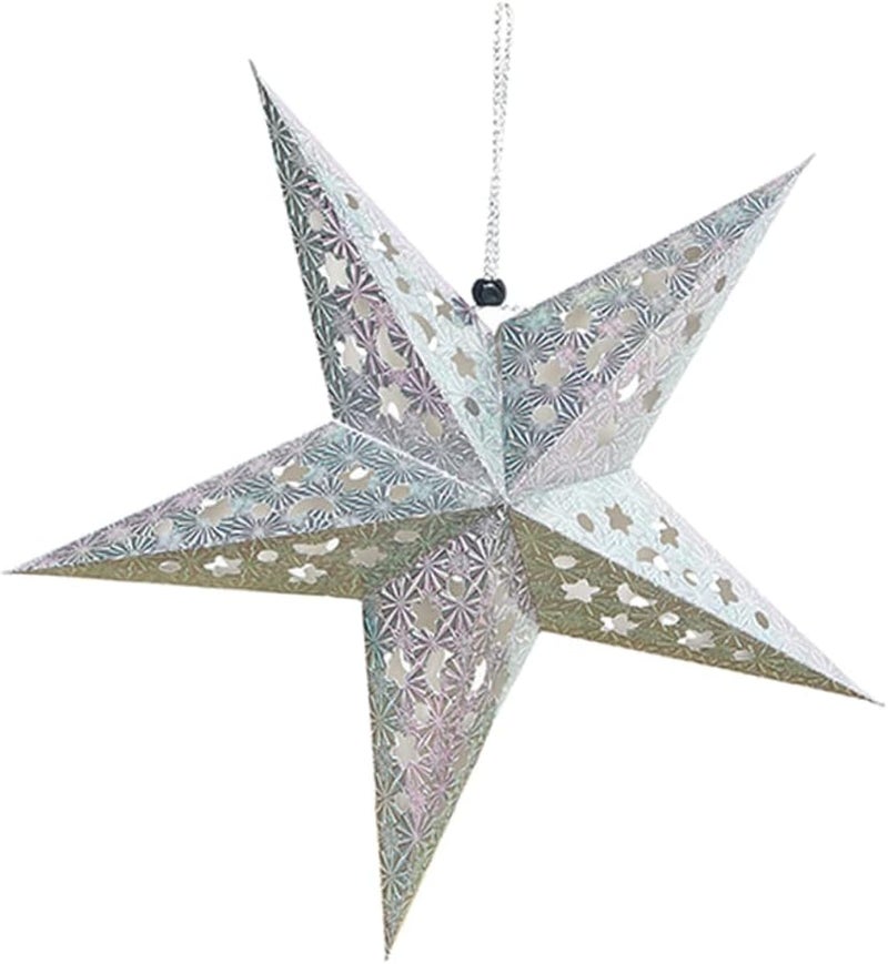 Silver Star Lampshade 8pcs Hanging Ceiling Decor For Party Wedding Birthday - Image 1