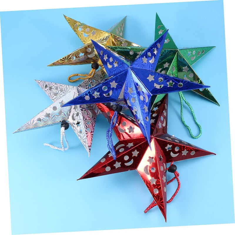 Silver Star Lampshade 8pcs Hanging Ceiling Decor For Party Wedding Birthday - Image 3