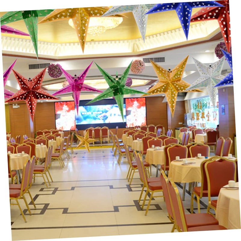Silver Star Lampshade 8pcs Hanging Ceiling Decor For Party Wedding Birthday - Image 5
