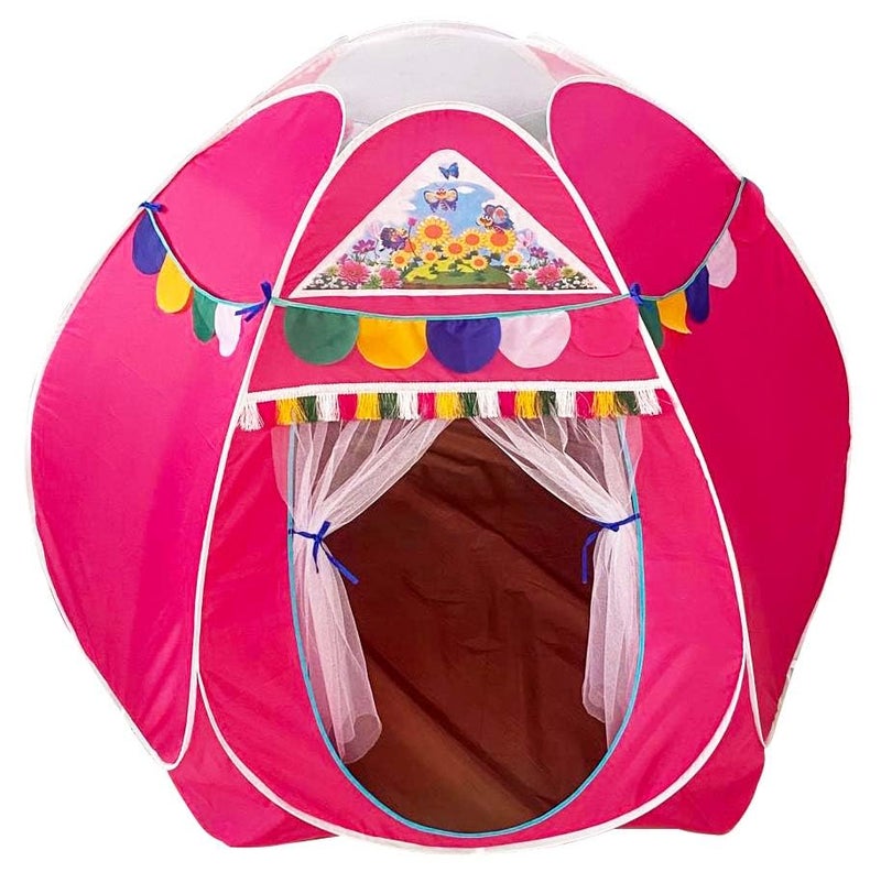 Homecute Hexagonal Igloo Type Foldable Pop Up Kids Tent House, Play Tent House for Kids (Jumbo Size-Pink) - Image 1