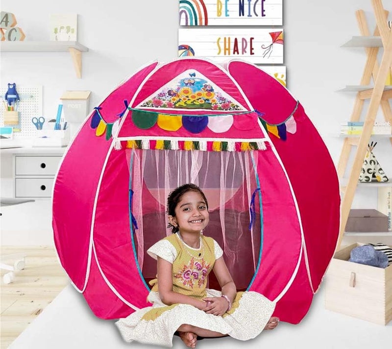 Homecute Hexagonal Igloo Type Foldable Pop Up Kids Tent House, Play Tent House for Kids (Jumbo Size-Pink) - Image 3