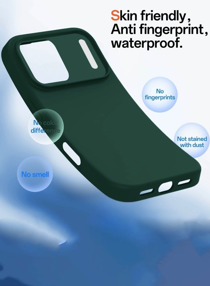 ACLIX Soft Liquid Silicone Case Cover for Apple iPhone 17 Pro 5G (2025) – Slim Shockproof Protective Phone Case with Anti-Scratch Microfiber Lining & Smooth Matte Finish – Dark Green (MCRPSN) - Image 5